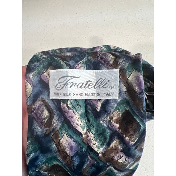 Fratelli mens silk necktie made in Italy tie toes - Picture 2 of 3